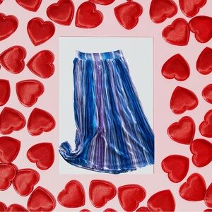 Vibrant Striped Maxi Skirt in Blue and Purple